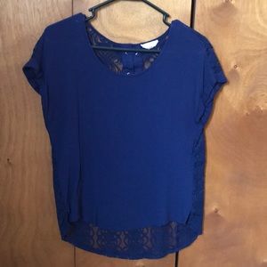 Sheer, flowy shirt with lace back